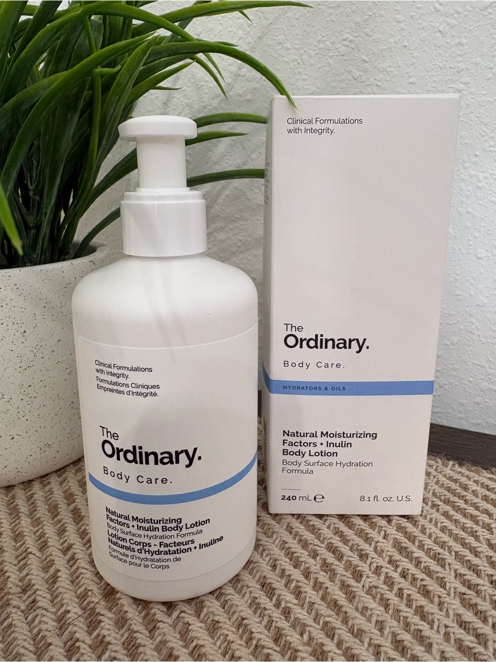 The Ordinary White and Blue Body Lotion Pump